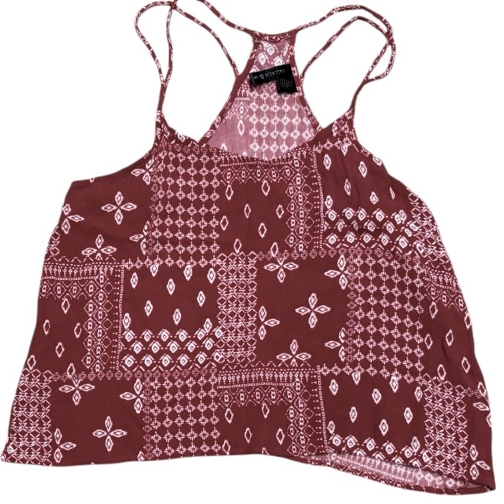 🌺 FULL TILT BANDANNA PRINT FLOWEY SPAGHETTI STRAP TANK TOP BLOUSE Sz.M